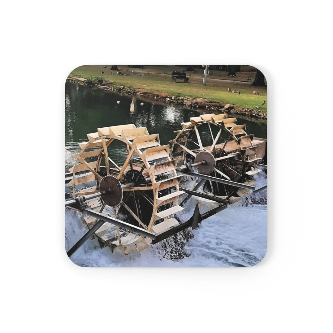 Spring Park WATER WHEELS Cork Back Coaster