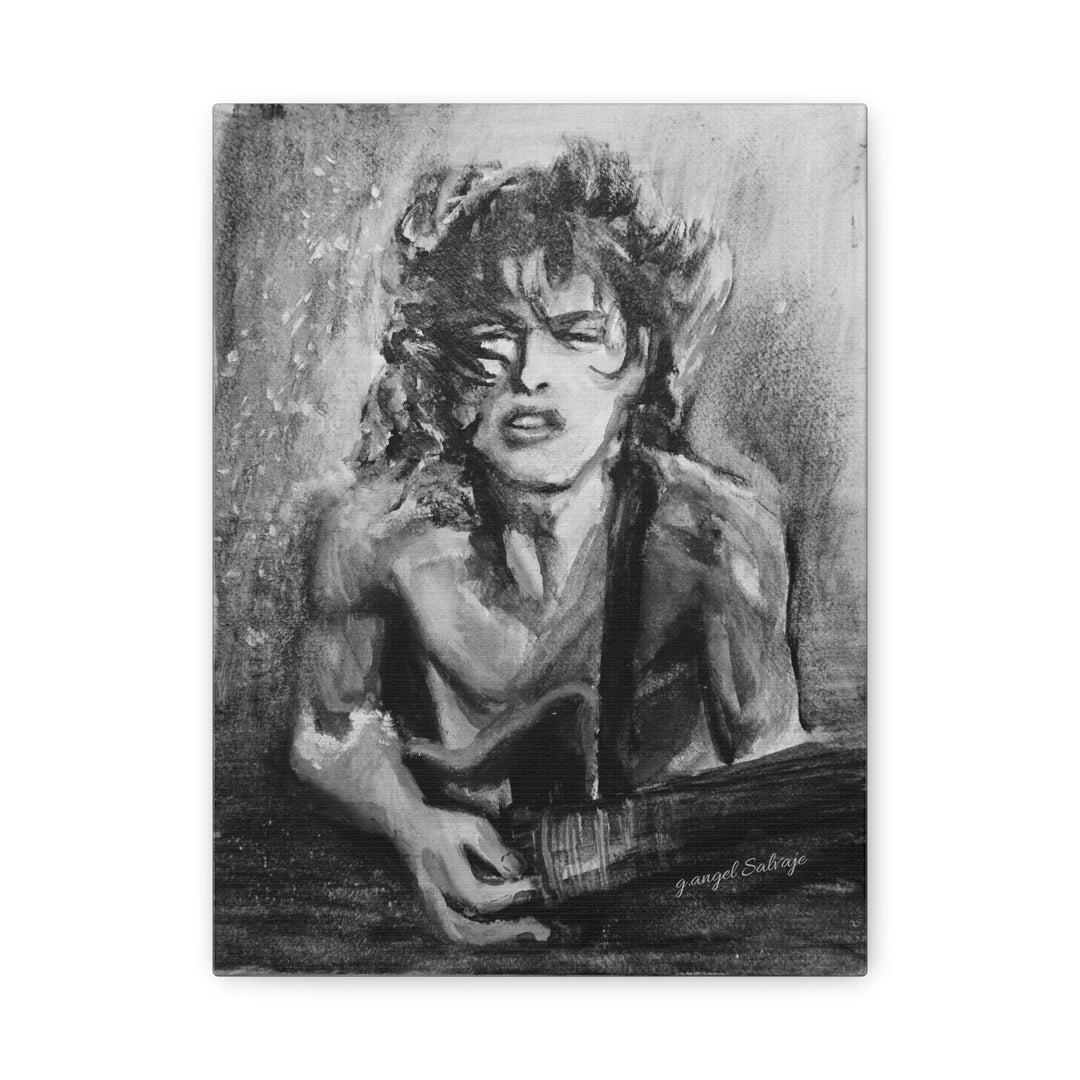 Angus Young, B&W  Rock and Roll Series Matte Canvas, Stretched, 1.25"