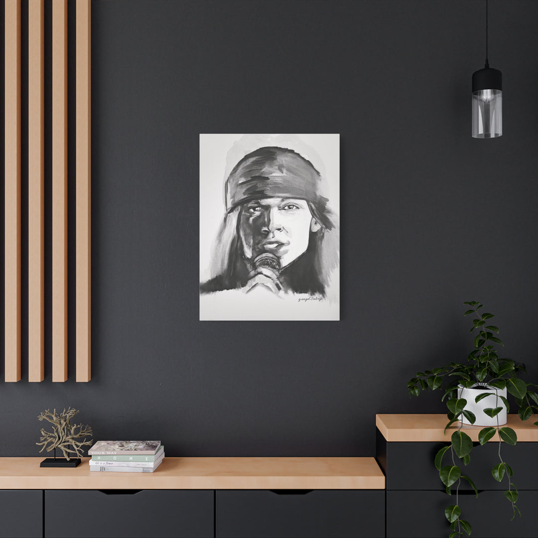 Axle Rose, Black and White Rock and Roll Series Canvas Art