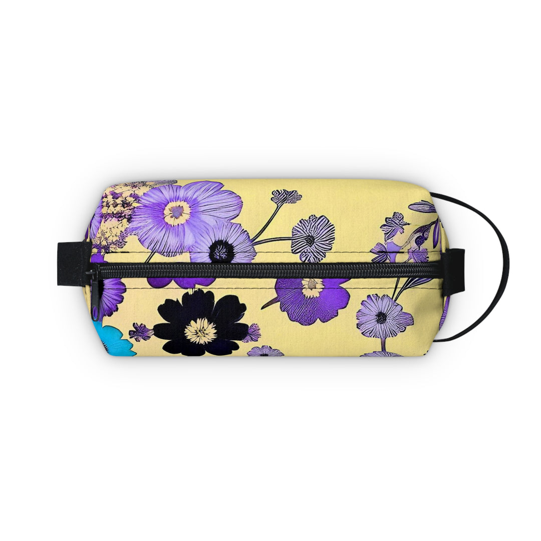 Purple Flowers Dancing on Sunshine Toiletry Bag