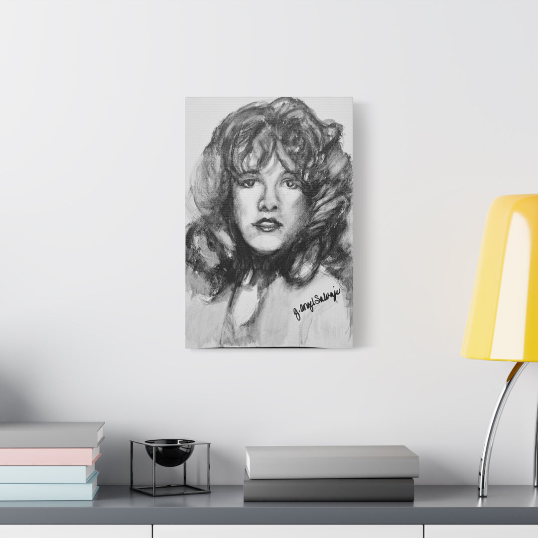 Stevie Nicks, B&W Rock and Roll Series,  Matte Canvas, Stretched, 1.25"