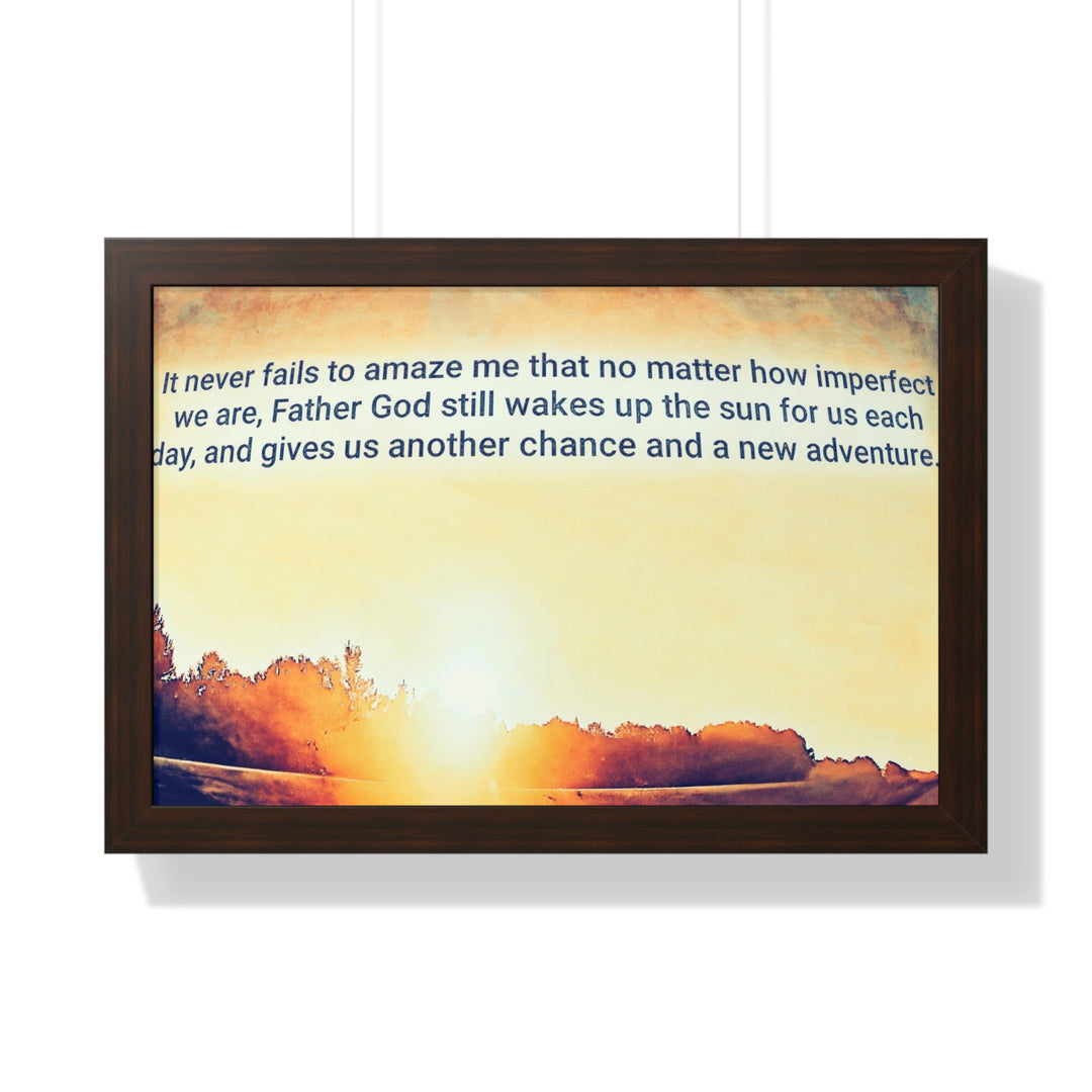 God Wakes The Sun Framed Horizontal Poster