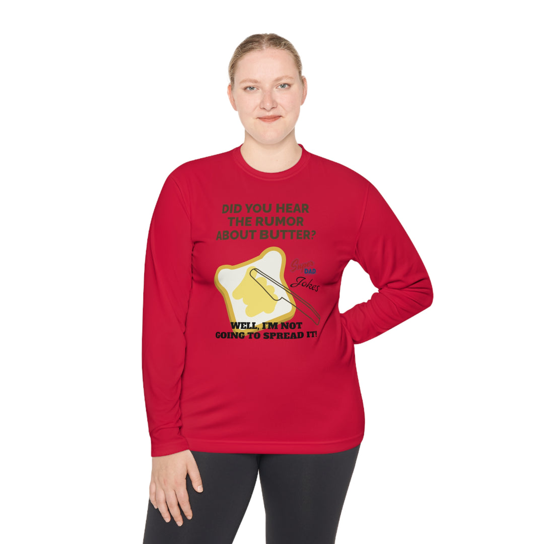 Spreading Butter, Super Dad Jokes Unisex Lightweight Long Sleeve Tee