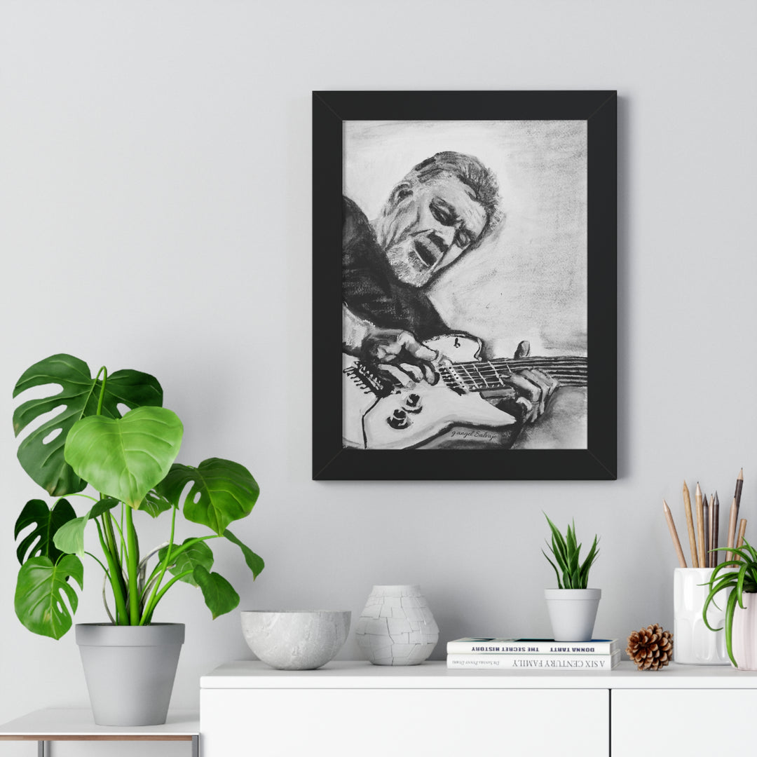 Vertical Poster, Eddie Van Halen Black and White Portrait