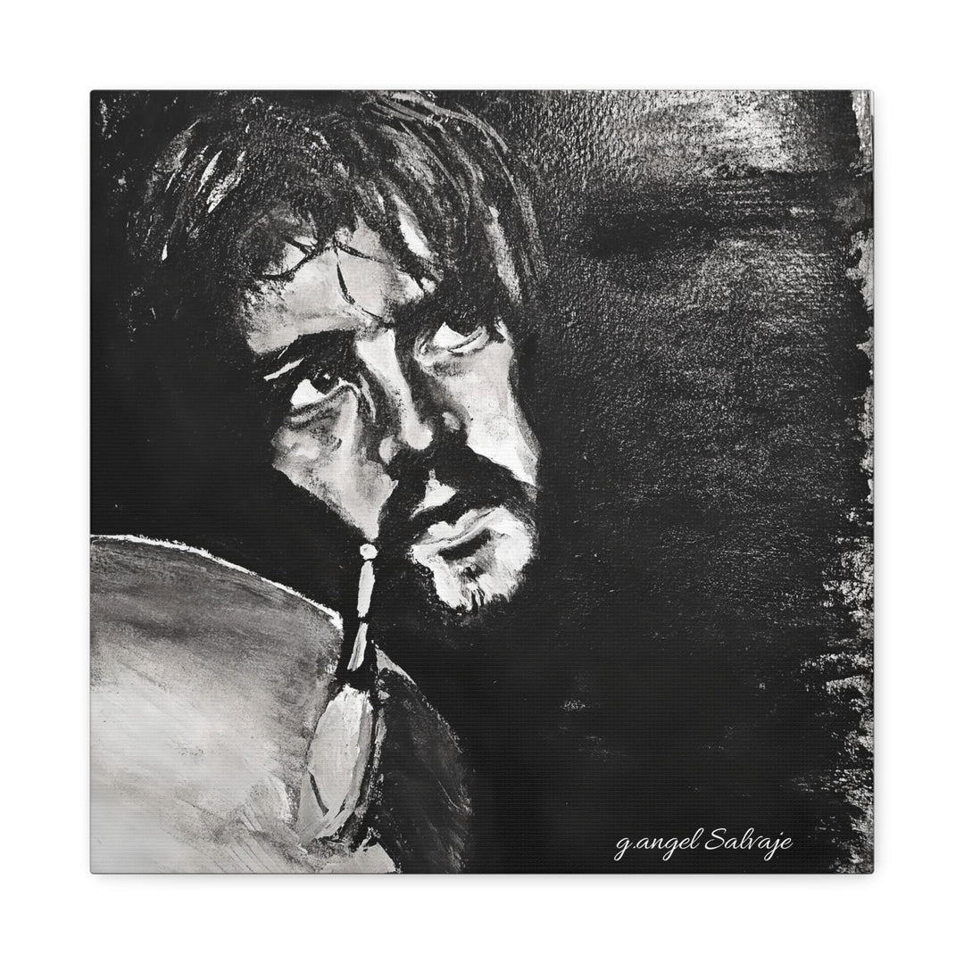 Canvas Print - Jon Bonham Black and White Painting
