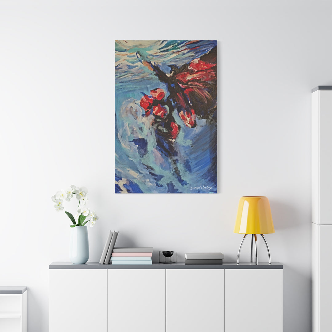 Canvas Print - Nothing is Impossible ,Butterfly Dance Under water 25&quot;