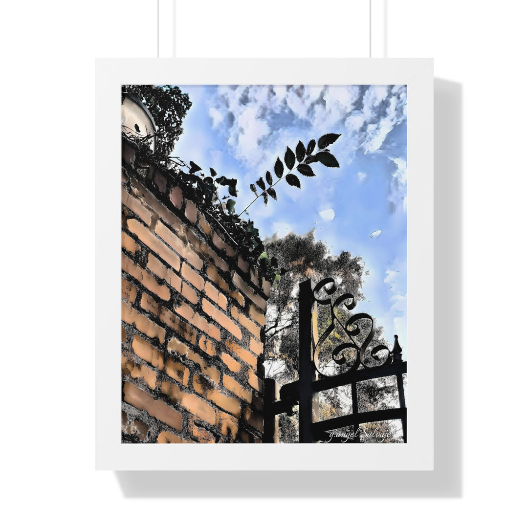 An Ivy Green Sky Framed Vertical Poster