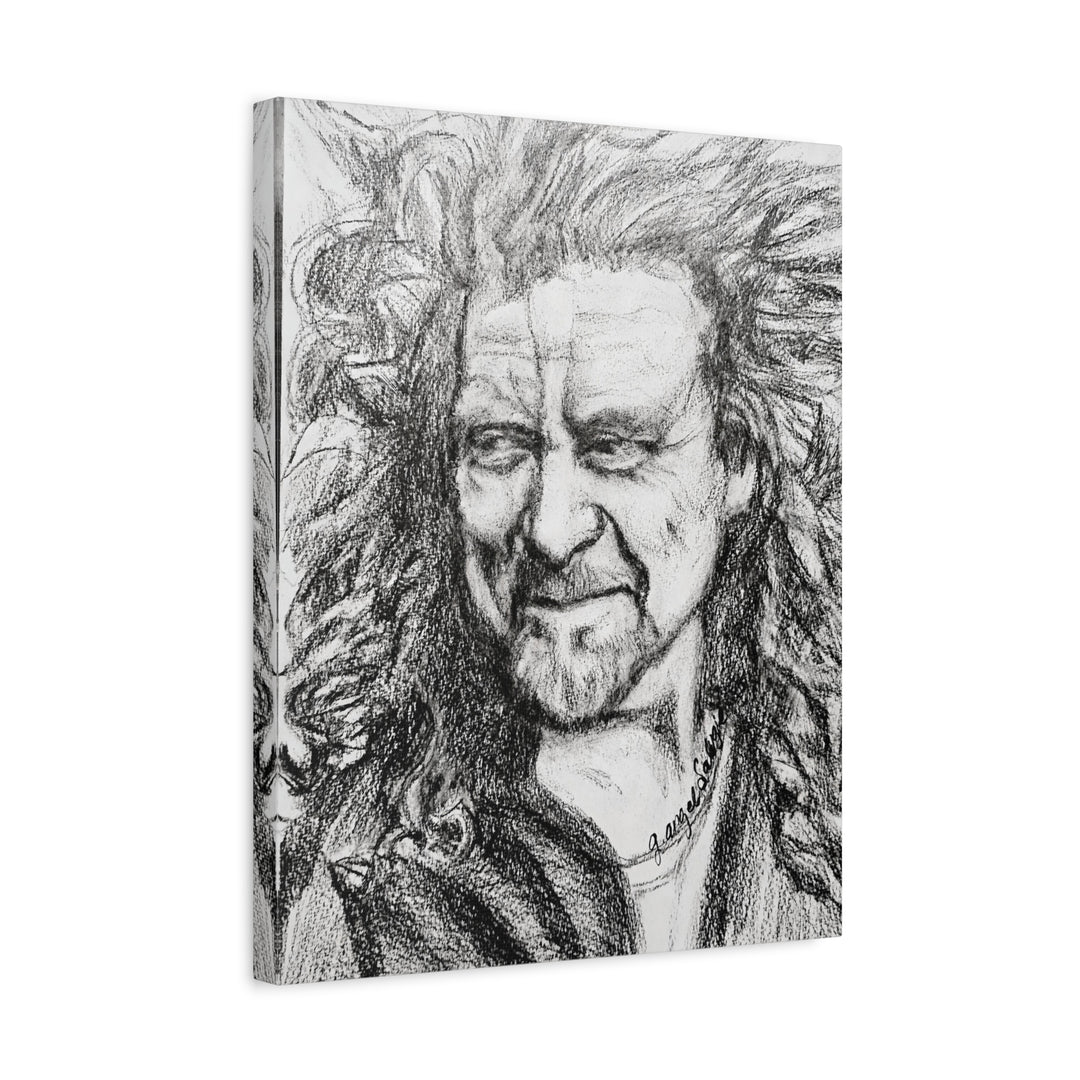Robert Plant,B&W Rock and Roll Series Canvas Print