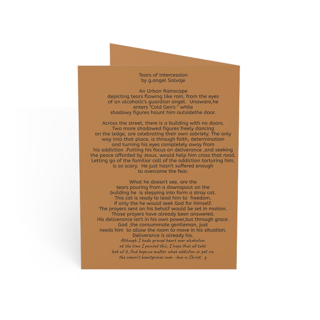 Greeting Cards - Tears of Intercession by g angel Salvaje Urban Rainscape