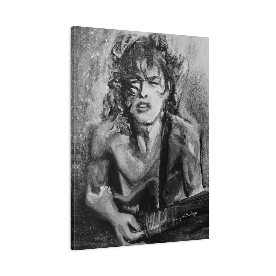 Angus Young, B&W  Rock and Roll Series Matte Canvas, Stretched, 1.25"