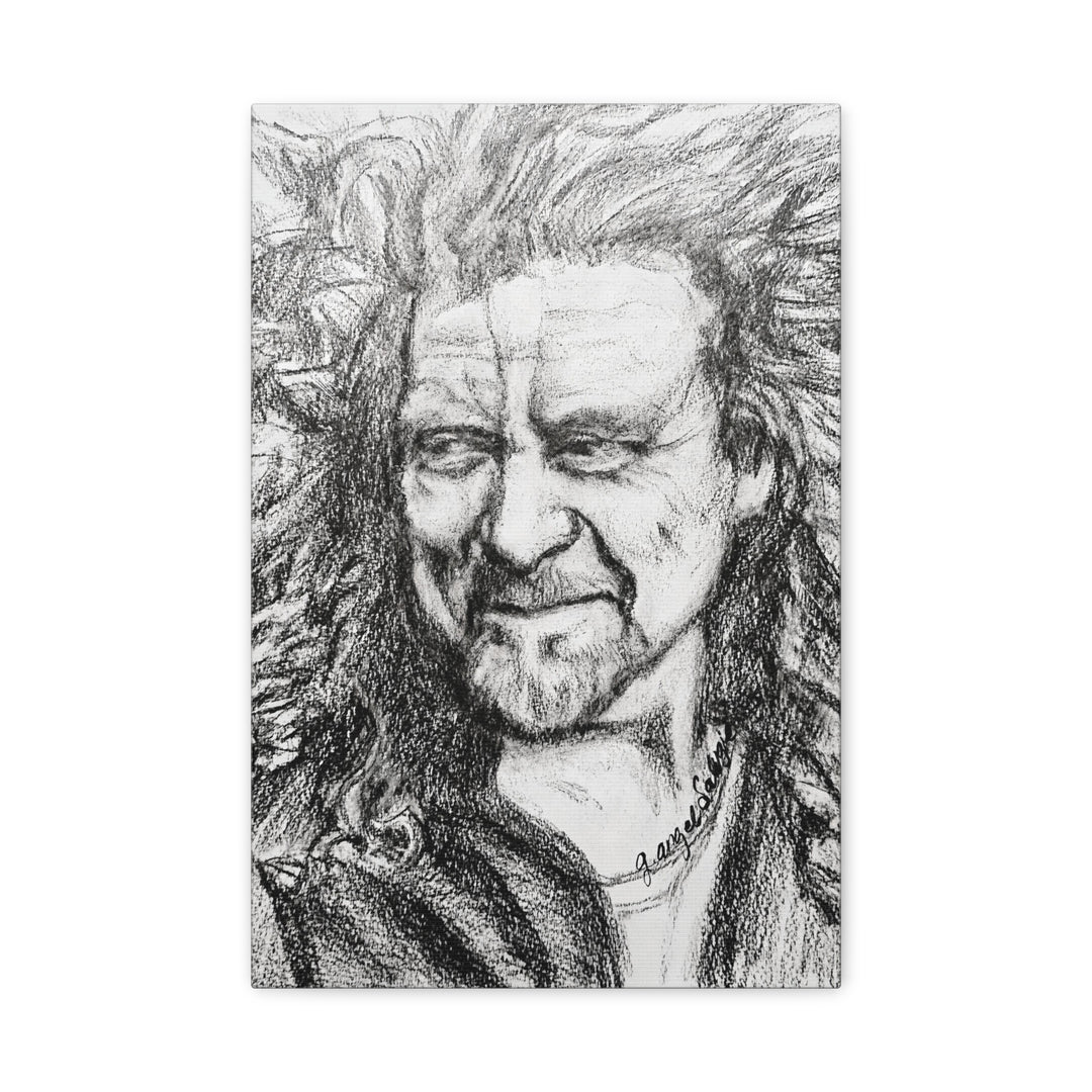 Robert Plant,B&W Rock and Roll Series Canvas Print