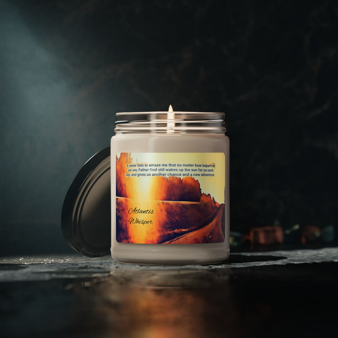 He Wakes Up the Sun, Inspirational Scented Soy Candle - 9oz, Perfect for Home Decor & Thoughtful Gifts