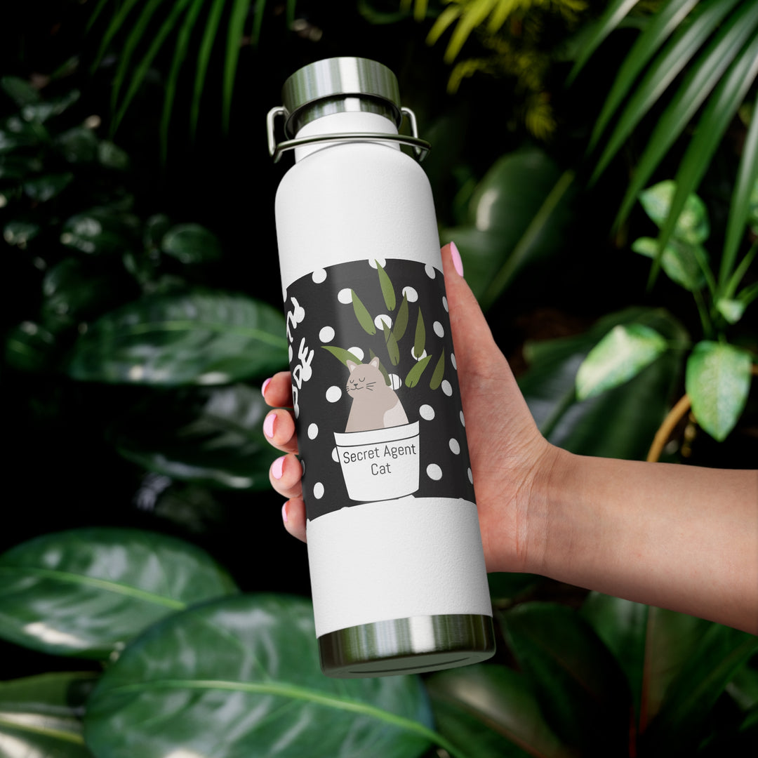 Secret Agent Cat Copper Vacuum Insulated Bottle, 22oz