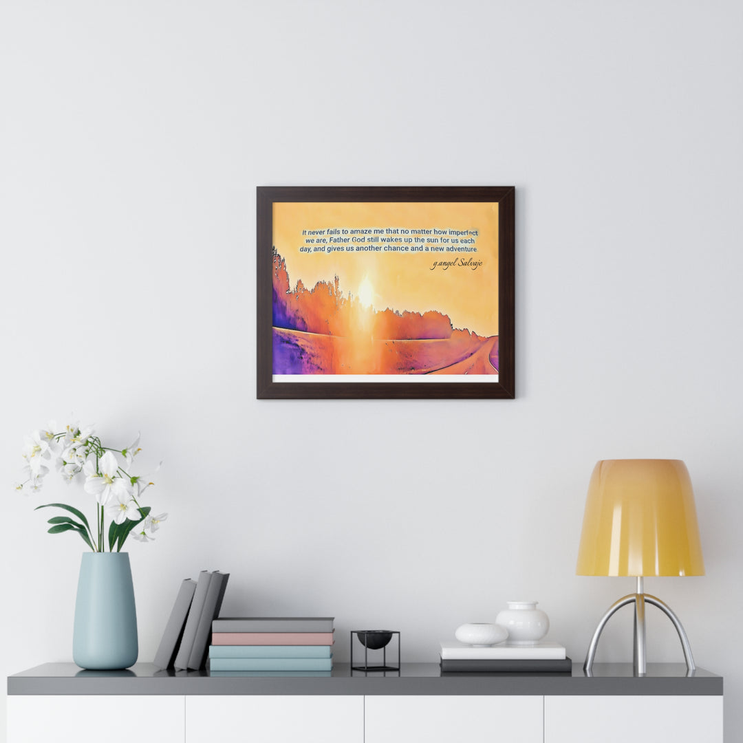 God Wakes The Sun Framed Horizontal Poster