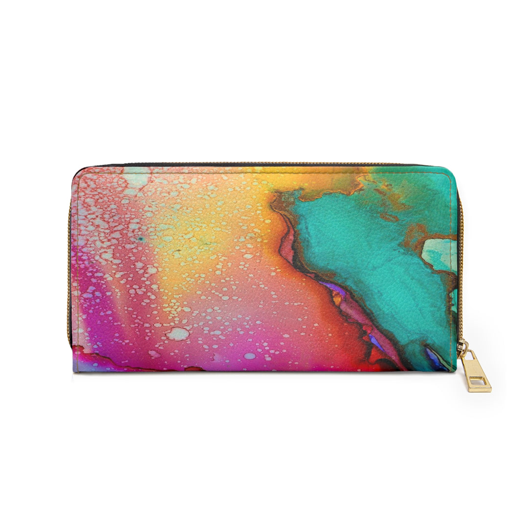 Color Swirl Zipper Wallet