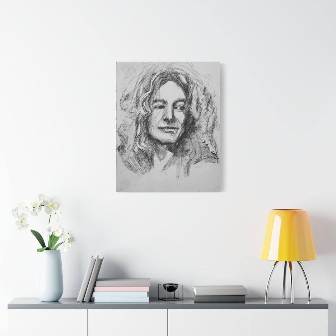 Robert Plant,  B&W Rock and Roll Series, Matte Canvas, Stretched, 1.25"