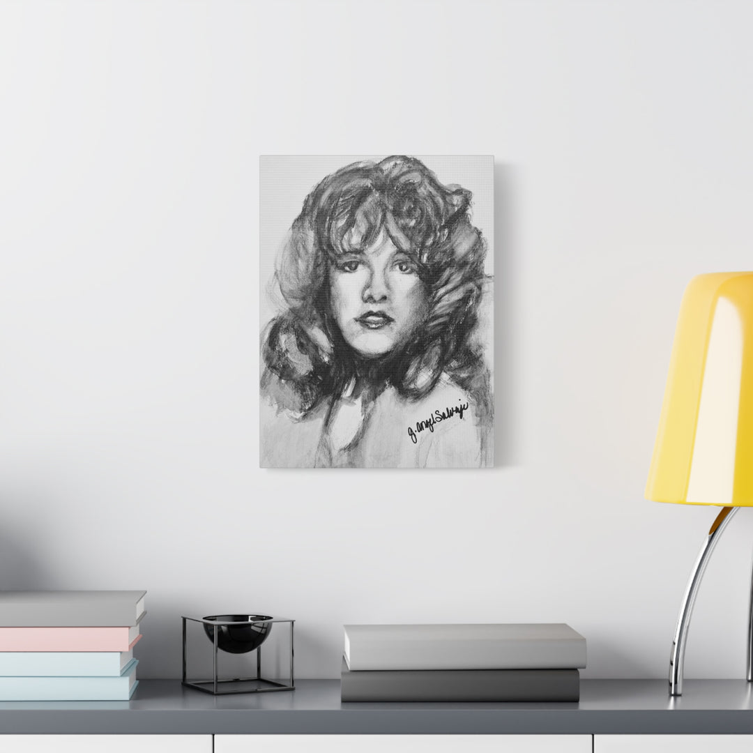 Stevie Nicks, B&W Rock and Roll Series,  Matte Canvas, Stretched, 1.25"