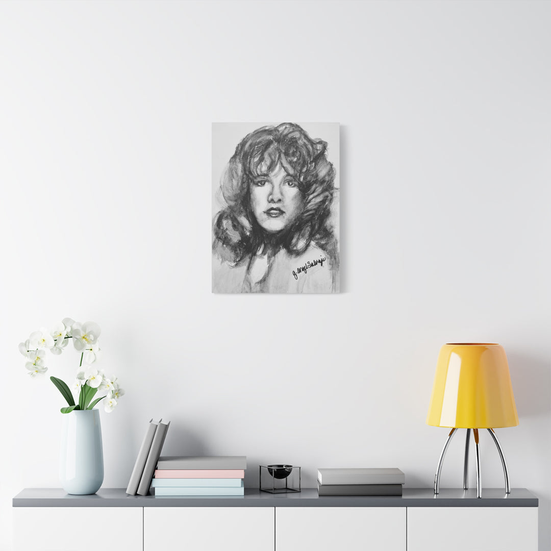 Stevie Nicks, B&W Rock and Roll Series,  Matte Canvas, Stretched, 1.25"