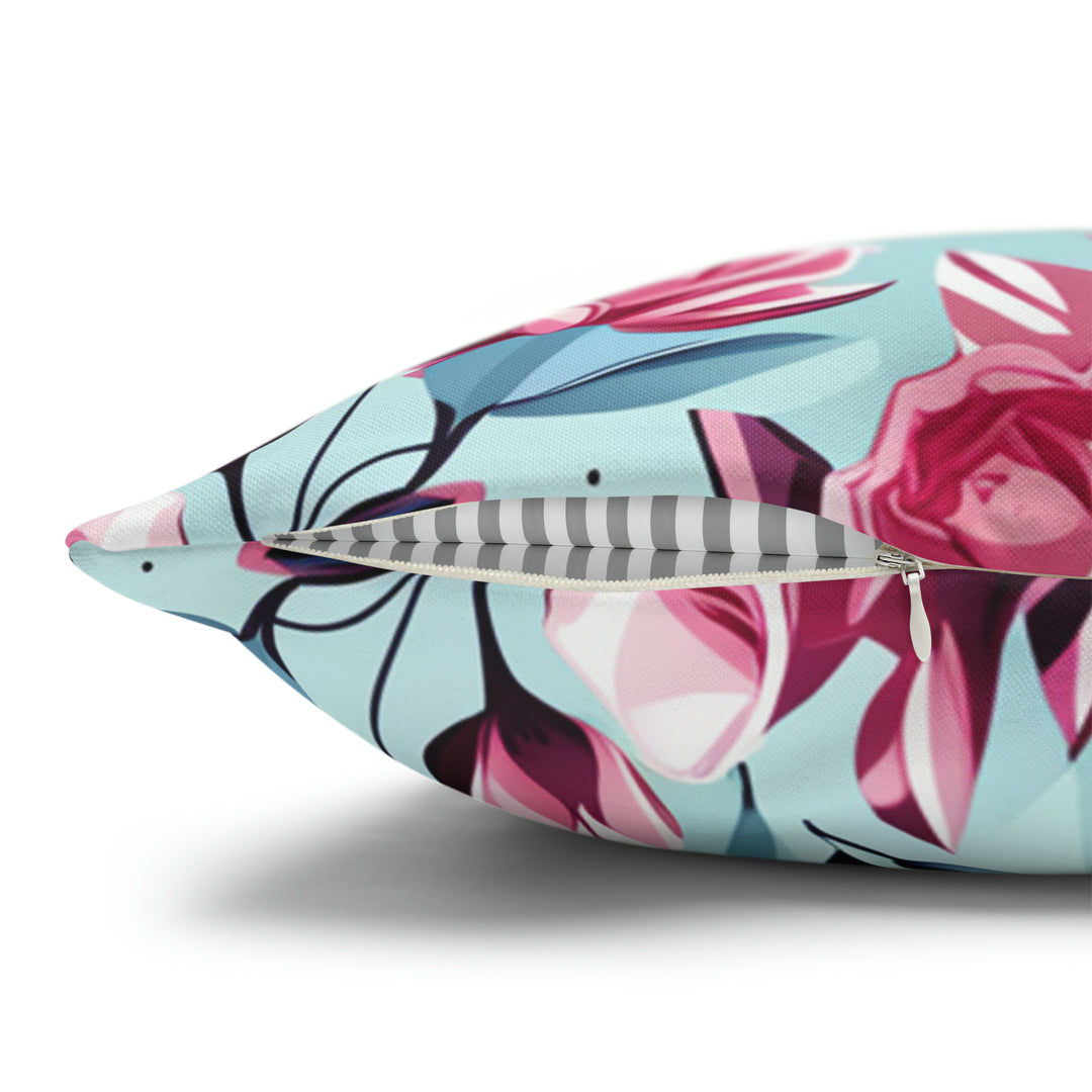 Roses are Pink small print  Spun Polyester Square Pillow Case