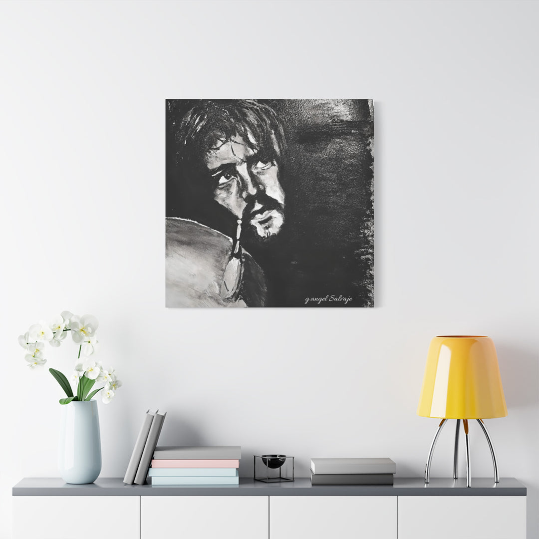Canvas Print - Jon Bonham Black and White Painting