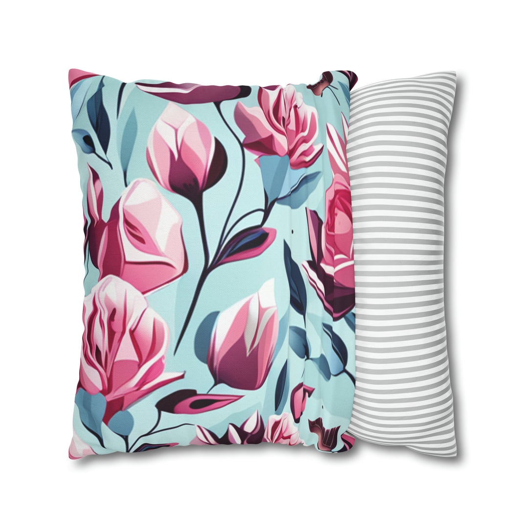 Roses are Pink Spun Polyester Square Pillow Case