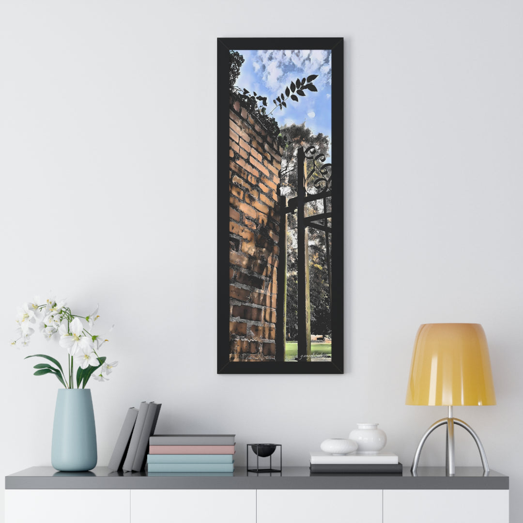 An Ivy Green Sky Framed Vertical Poster