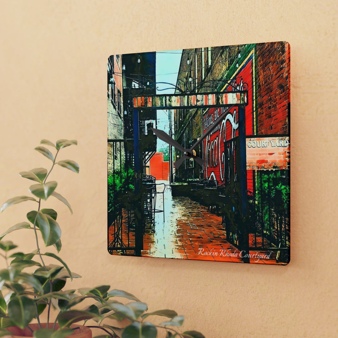 Rockin Rhoda Courtyard Acrylic Wall Clock