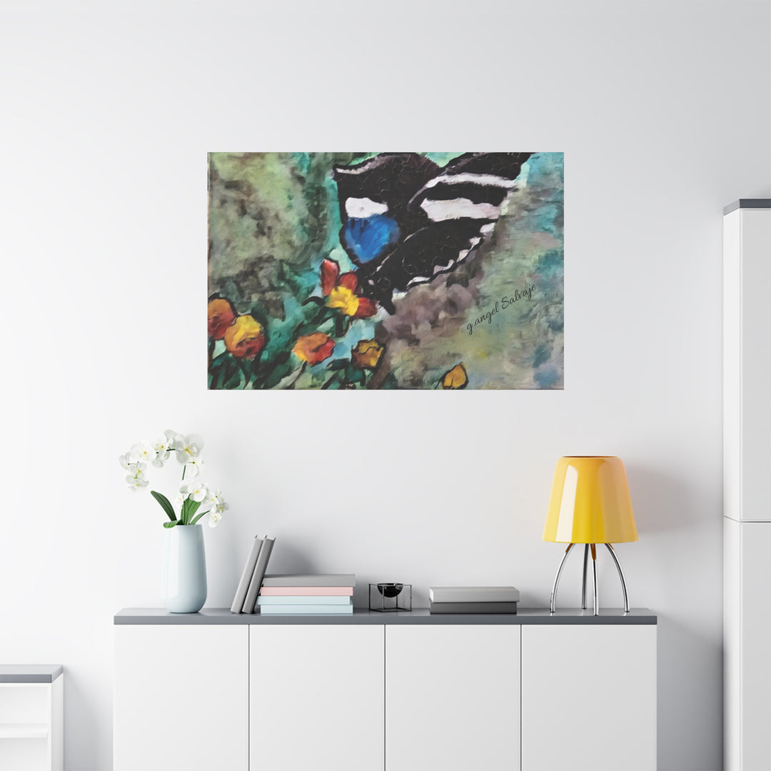 Canvas Print - Swallowtail Butterfly and Flower Painting by G Angel Salvaje