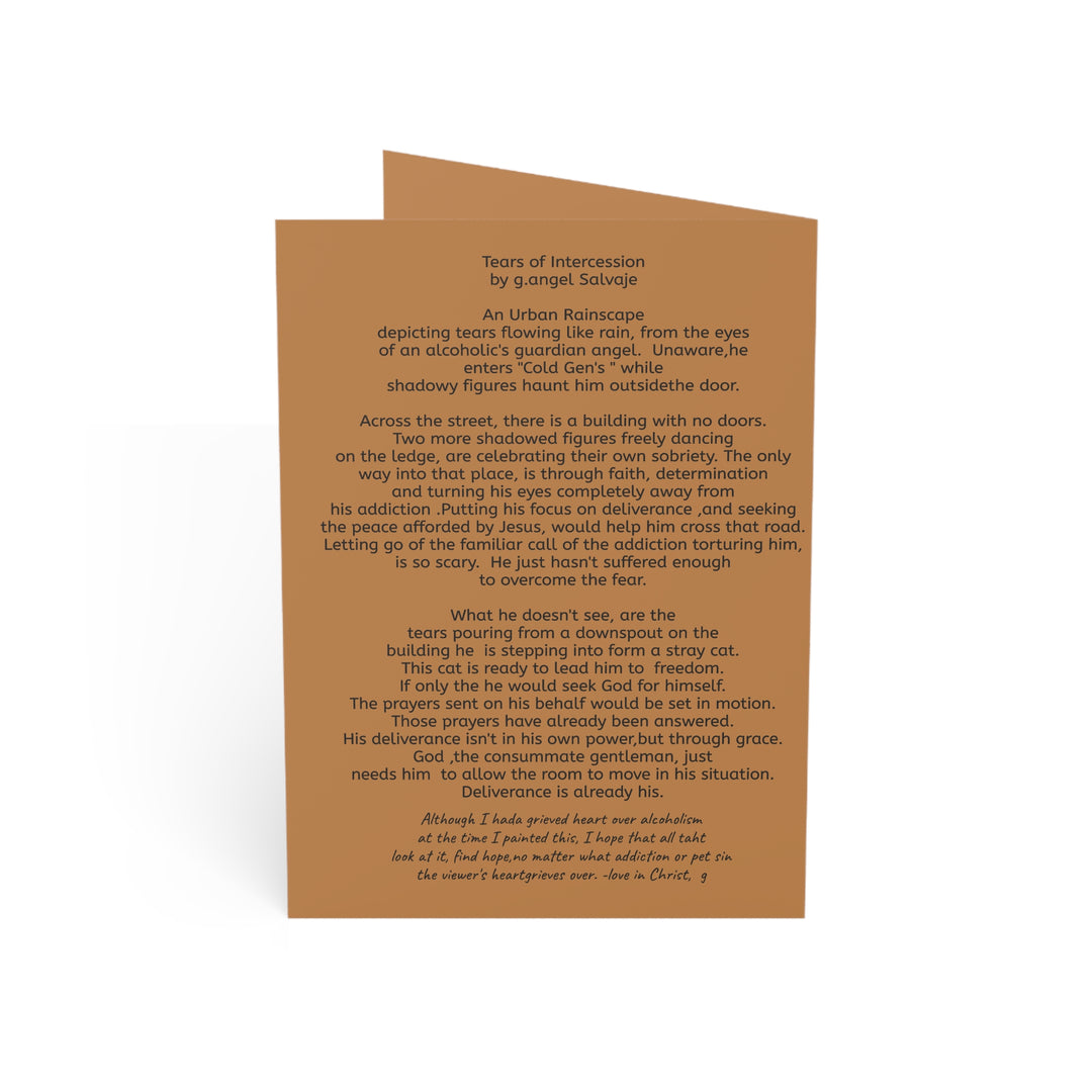 Greeting Cards - Tears of Intercession by g angel Salvaje Urban Rainscape
