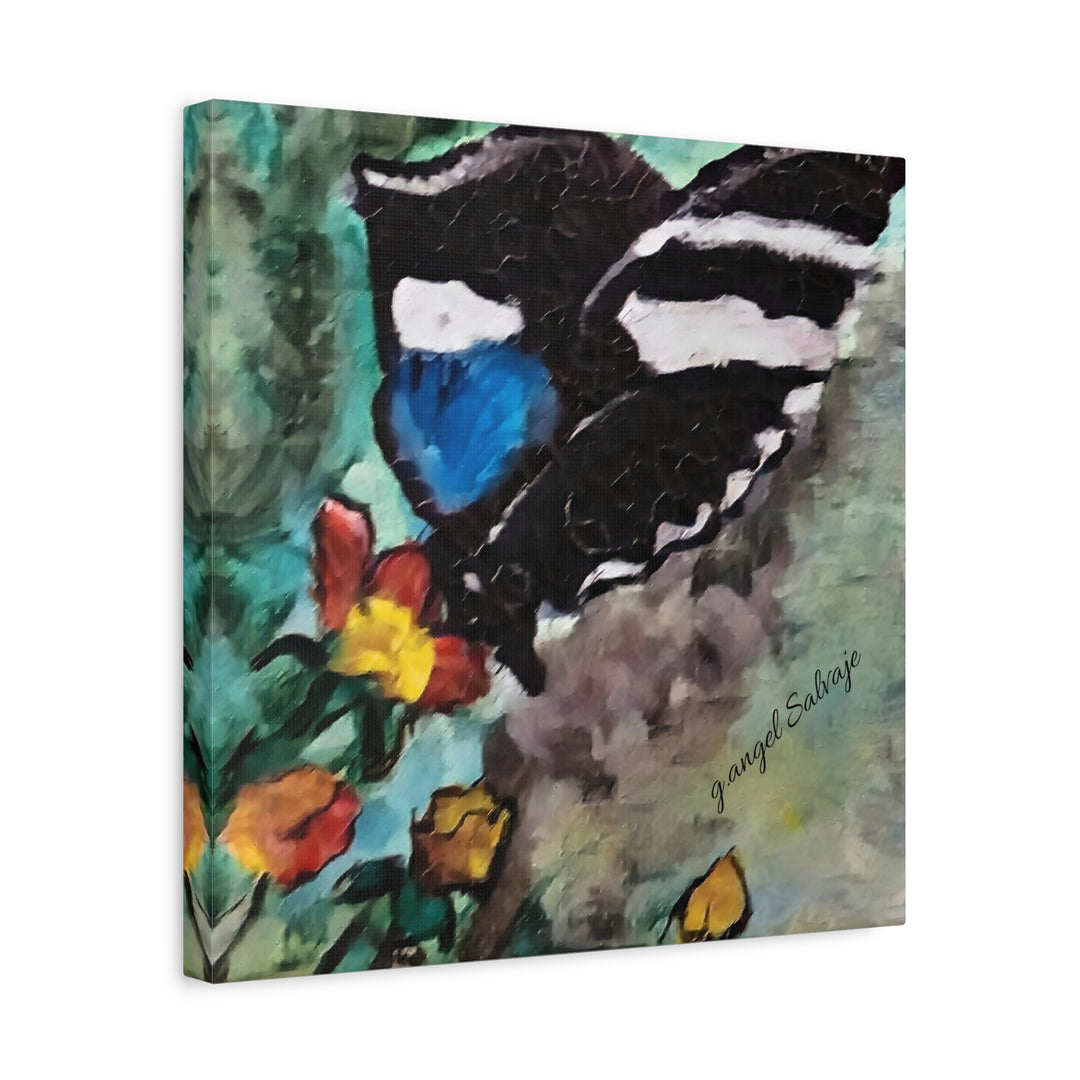 Canvas Print - Swallowtail Butterfly and Flower Painting by G Angel Salvaje