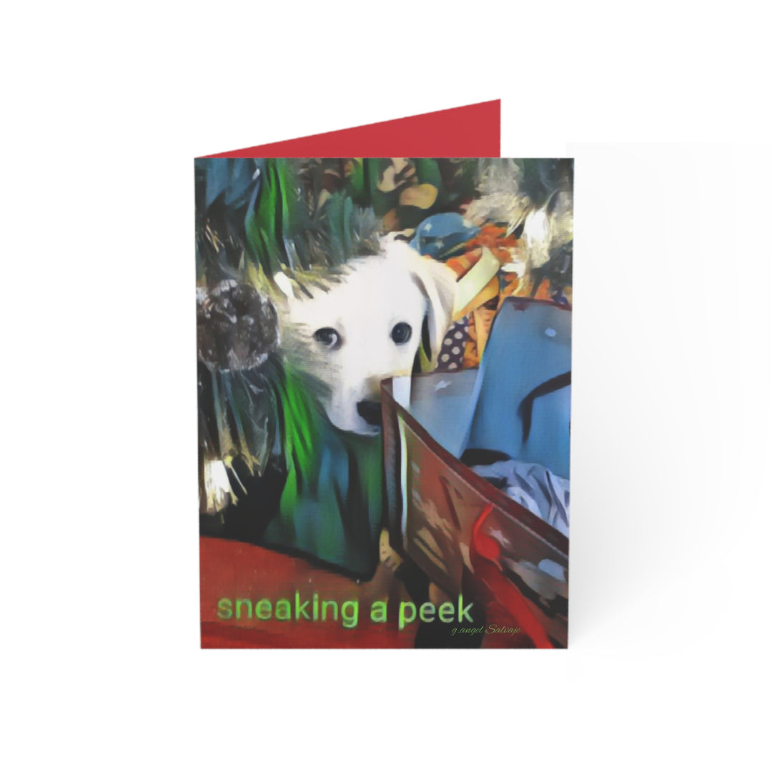 CHRISTMAS Greeting Cards -Lou's Sneaky Peek Design (1, 10, 30, and 50pcs)