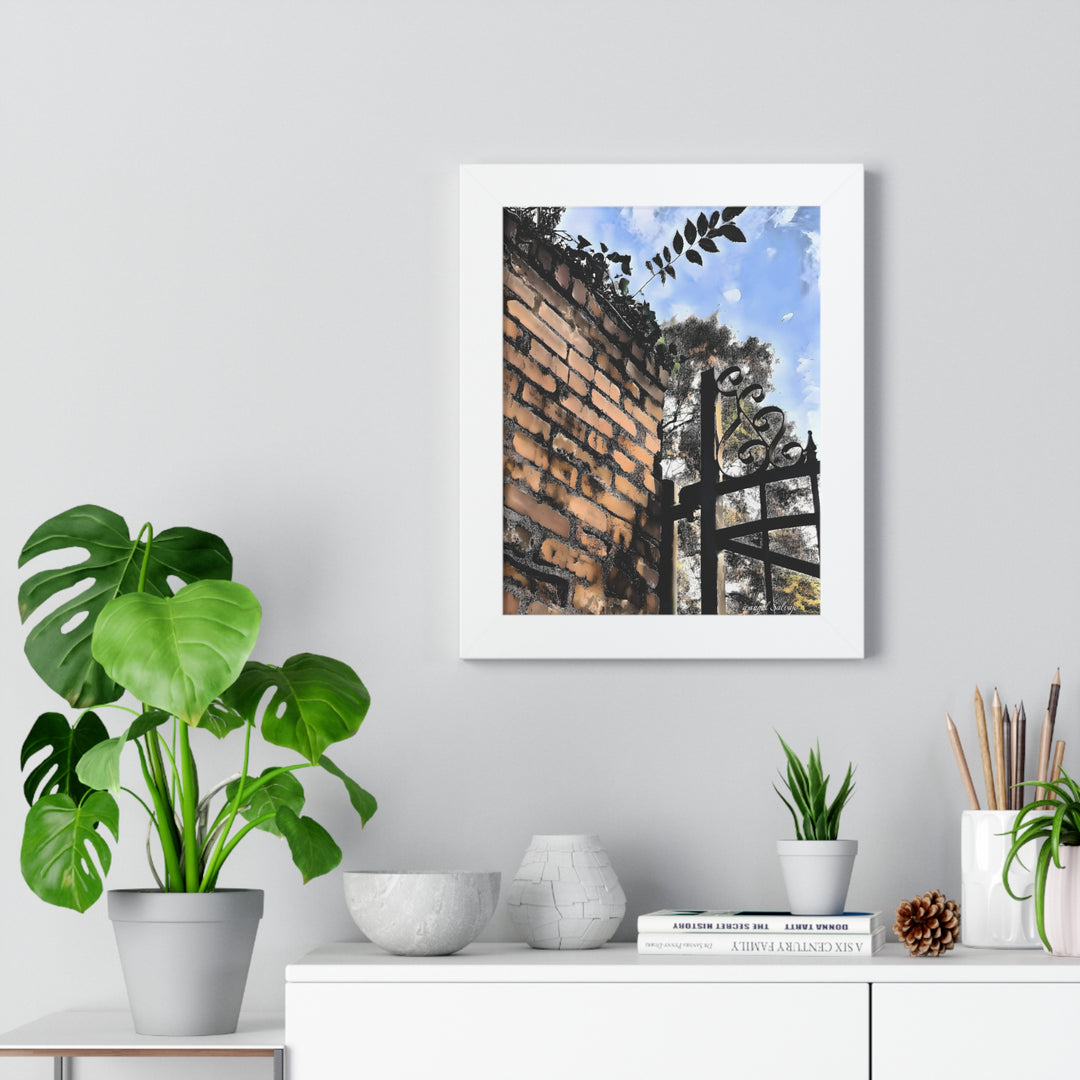 An Ivy Green Sky Framed Vertical Poster