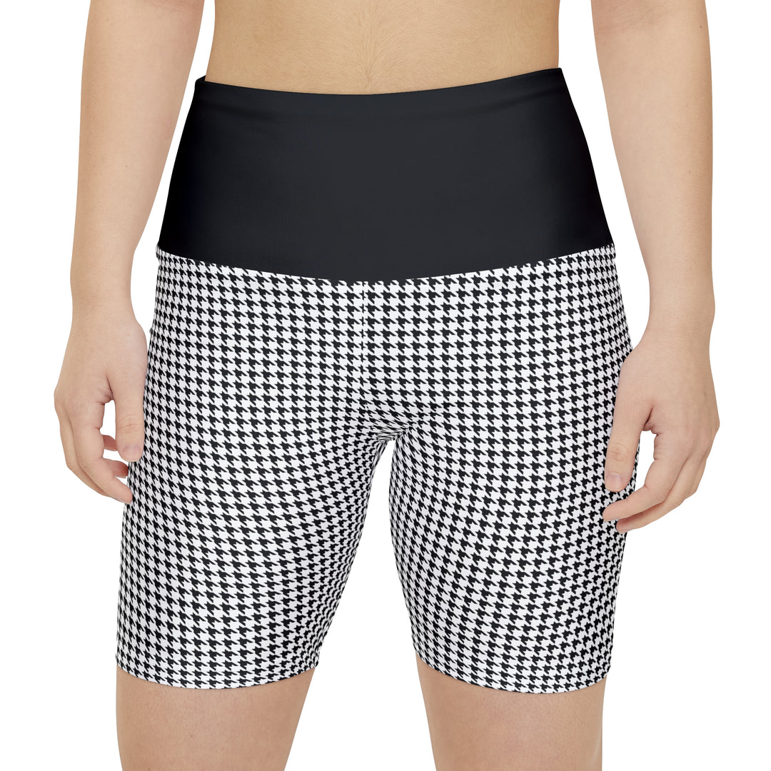 Hound's Tooth Women's Workout Shorts (AOP)