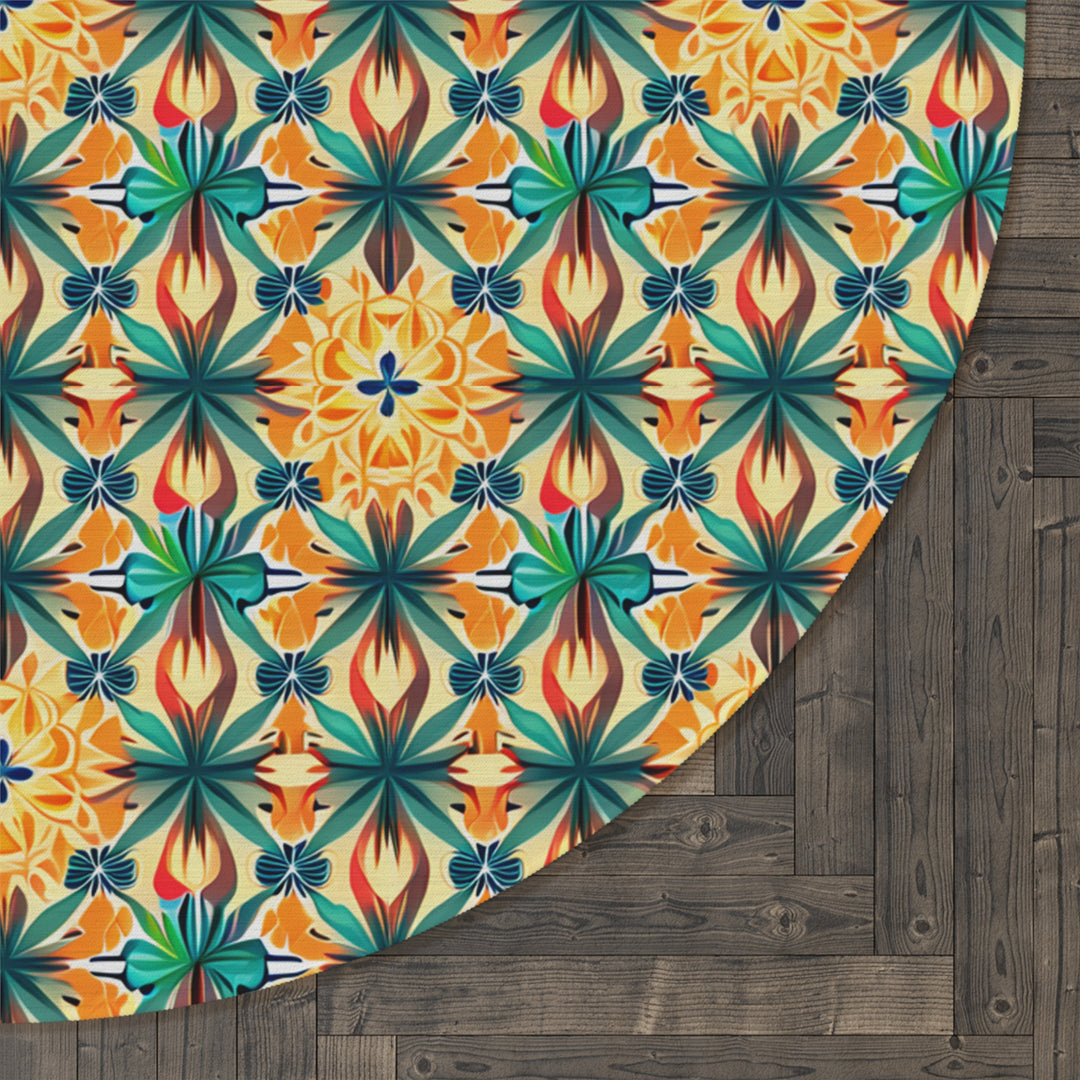 Stompin in Sunshine Round Rug