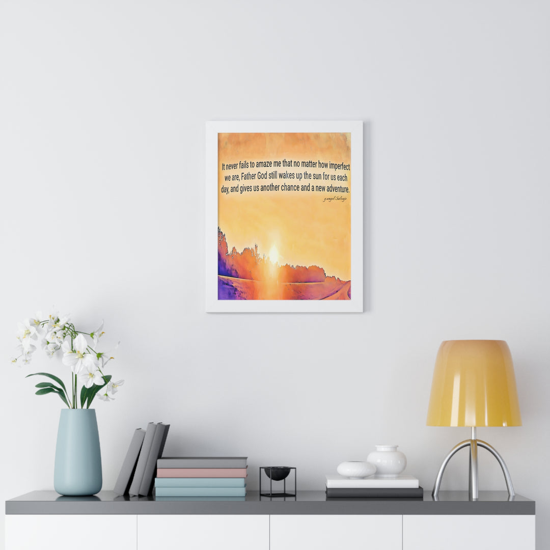 God wakes the Sun , Framed PosterI