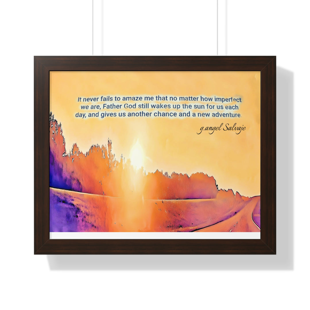 God Wakes The Sun Framed Horizontal Poster