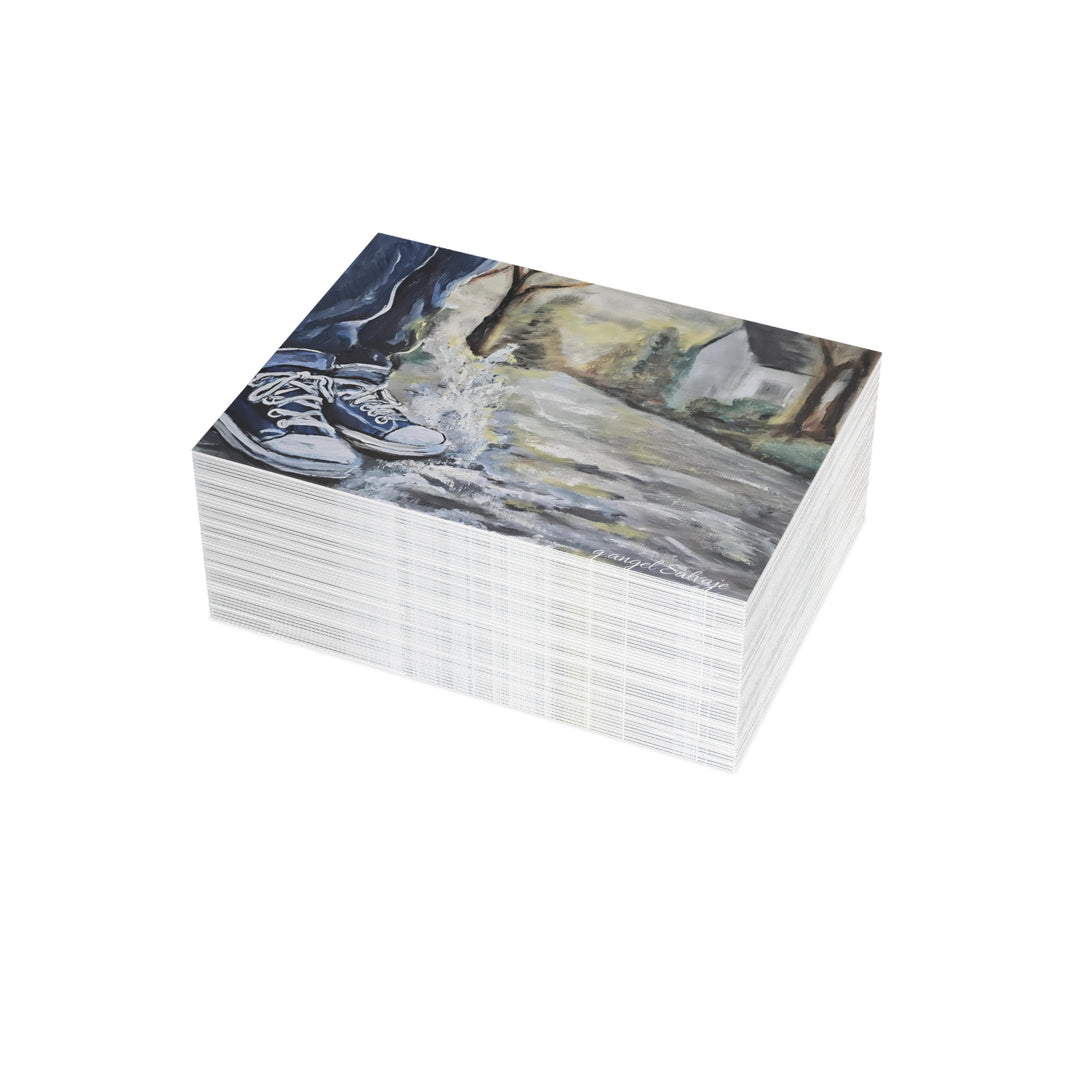 Artistic Postcard Bundle with Envelopes -Splashin' in the Puddles Perfect for Sending Heartfelt Messages