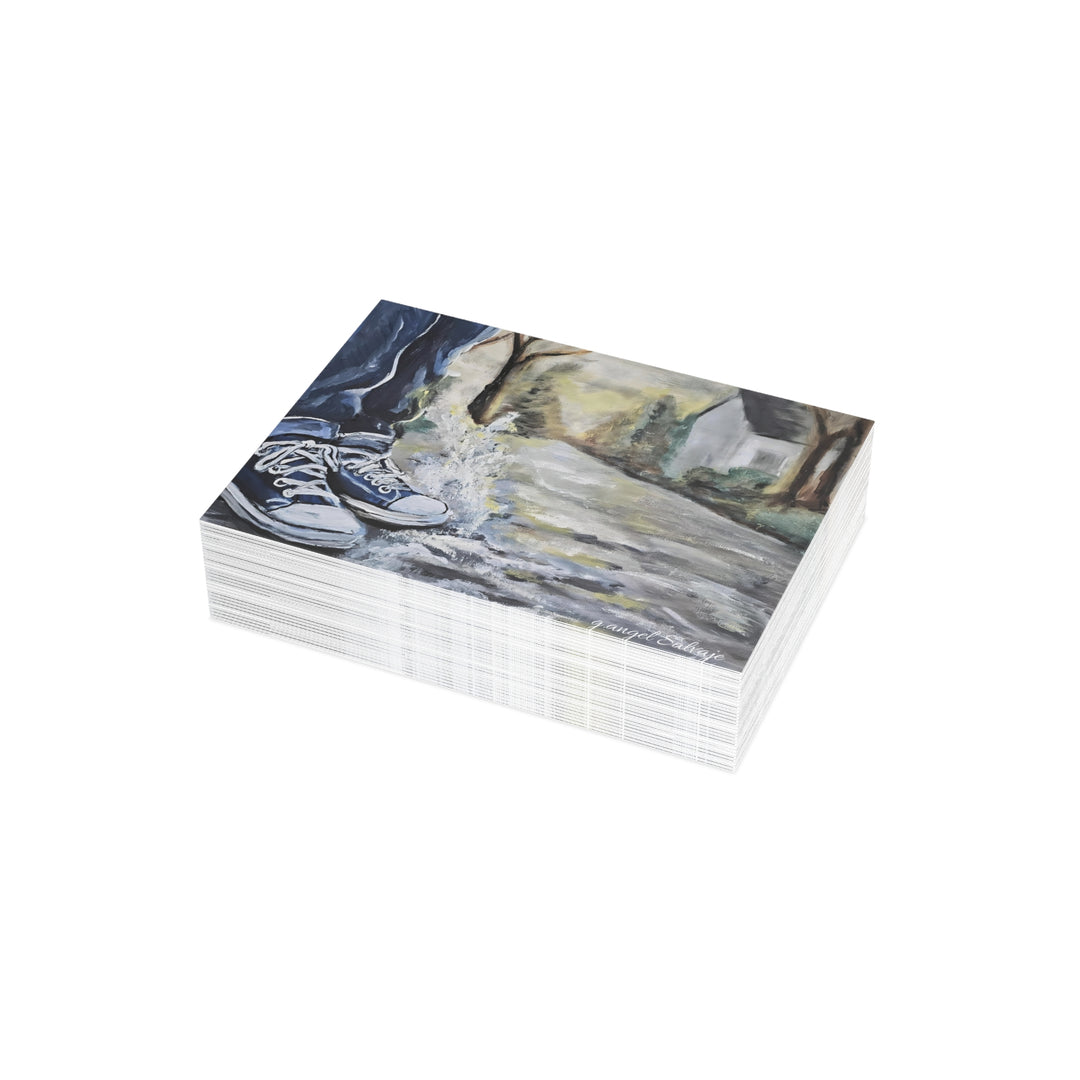 Artistic Postcard Bundle with Envelopes -Splashin' in the Puddles Perfect for Sending Heartfelt Messages