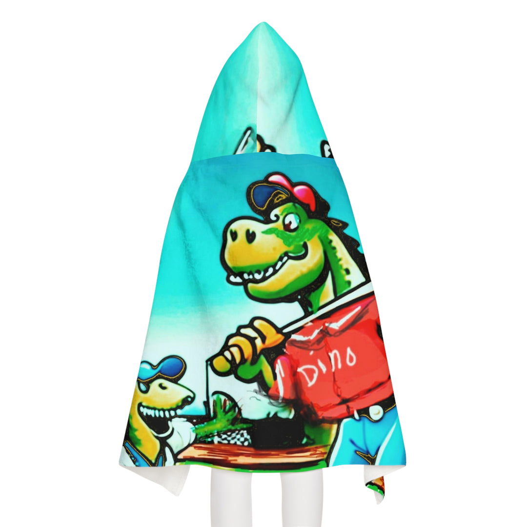 Dino knockin it outta d'park, Youth Hooded Towel