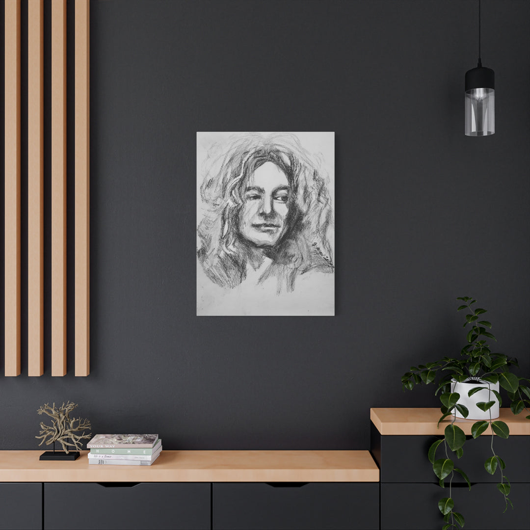 Robert Plant,  B&W Rock and Roll Series, Matte Canvas, Stretched, 1.25"