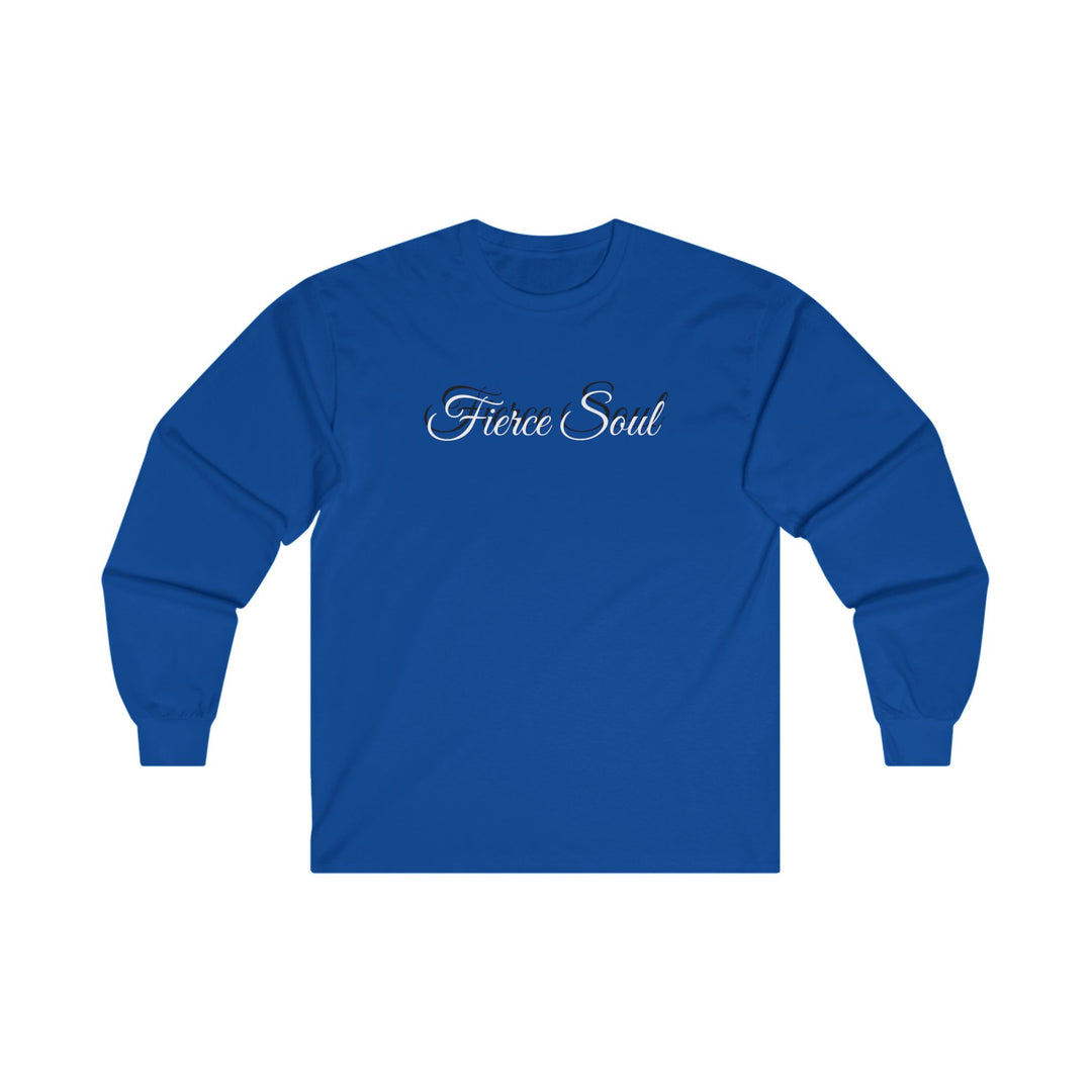 Long Sleeve Tee - Fierce Soul Stars and Stripes Royal Winged Skull Design