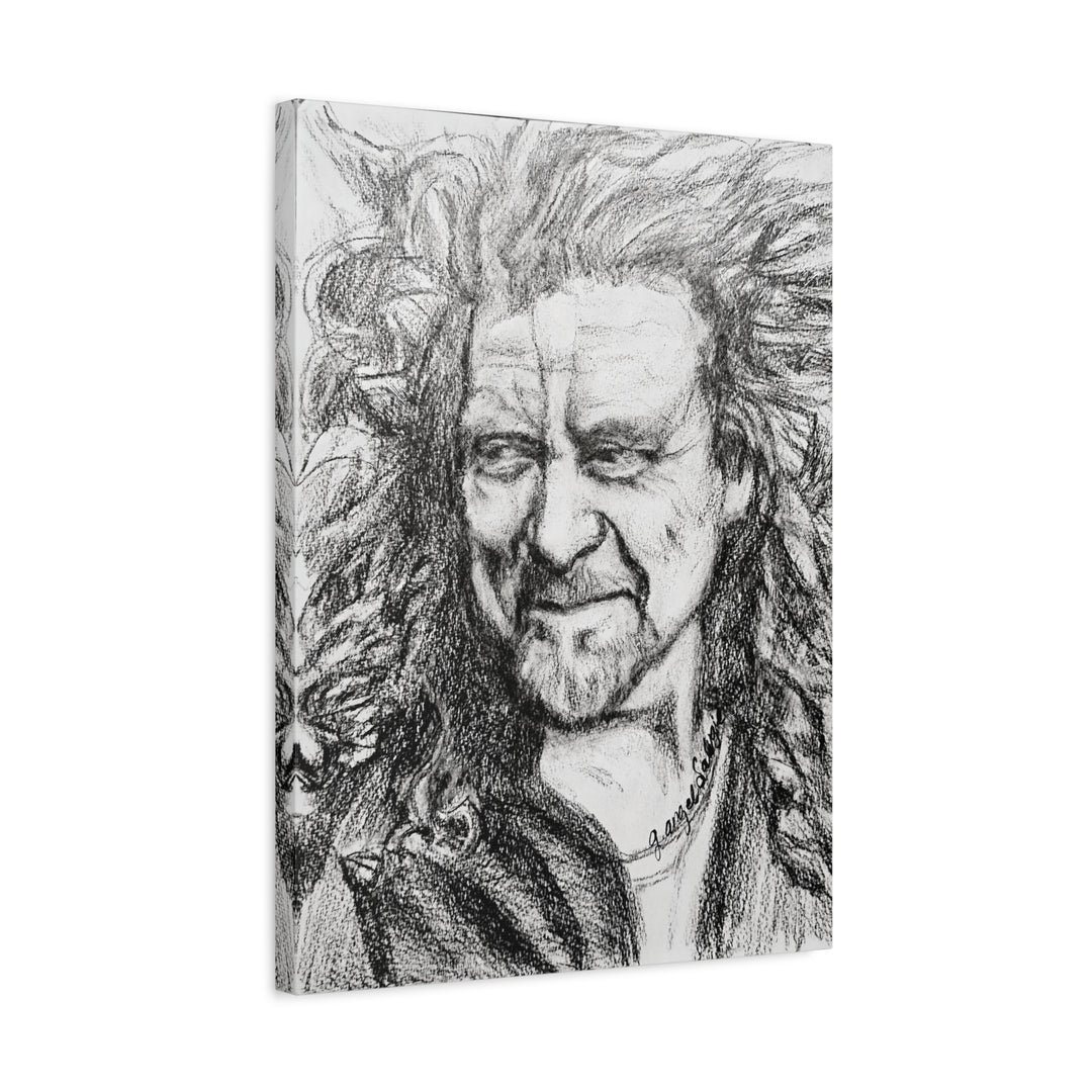 Robert Plant,B&W Rock and Roll Series Canvas Print
