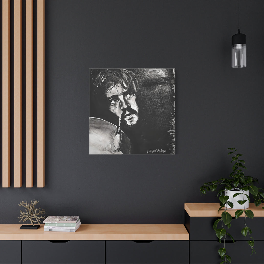 Canvas Print - Jon Bonham Black and White Painting