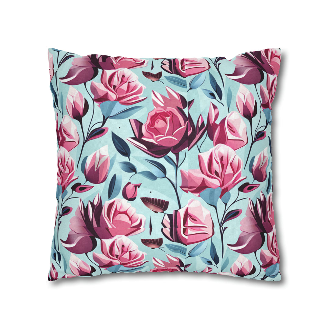 Roses are Pink small print  Spun Polyester Square Pillow Case