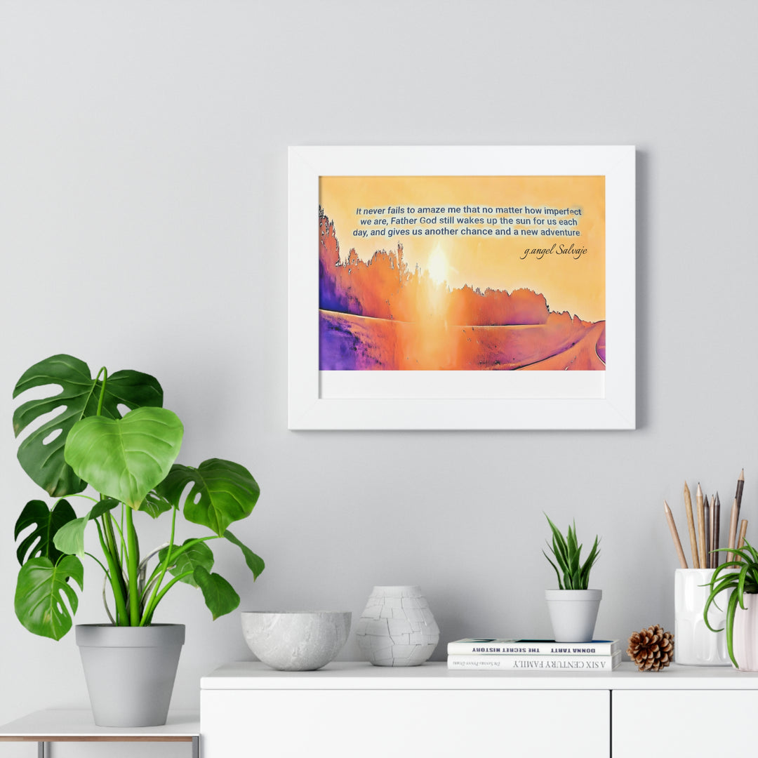 God Wakes The Sun Framed Horizontal Poster