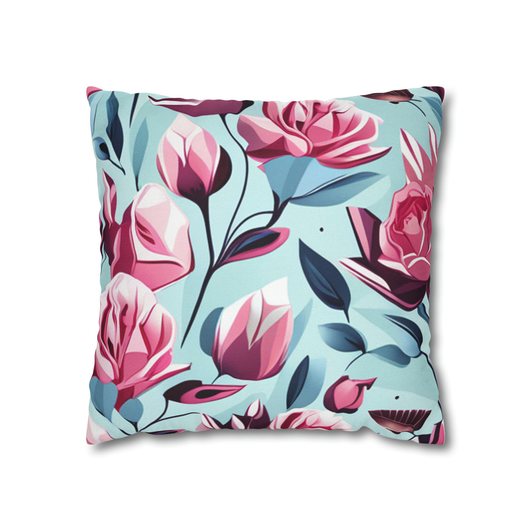 Roses are Pink Spun Polyester Square Pillow Case