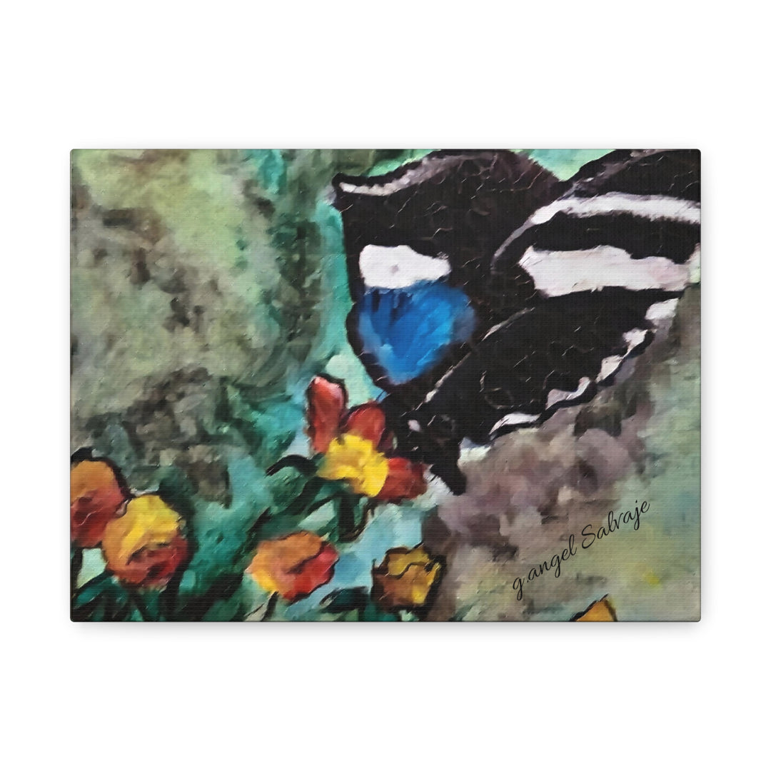 Canvas Print - Swallowtail Butterfly and Flower Painting by G Angel Salvaje