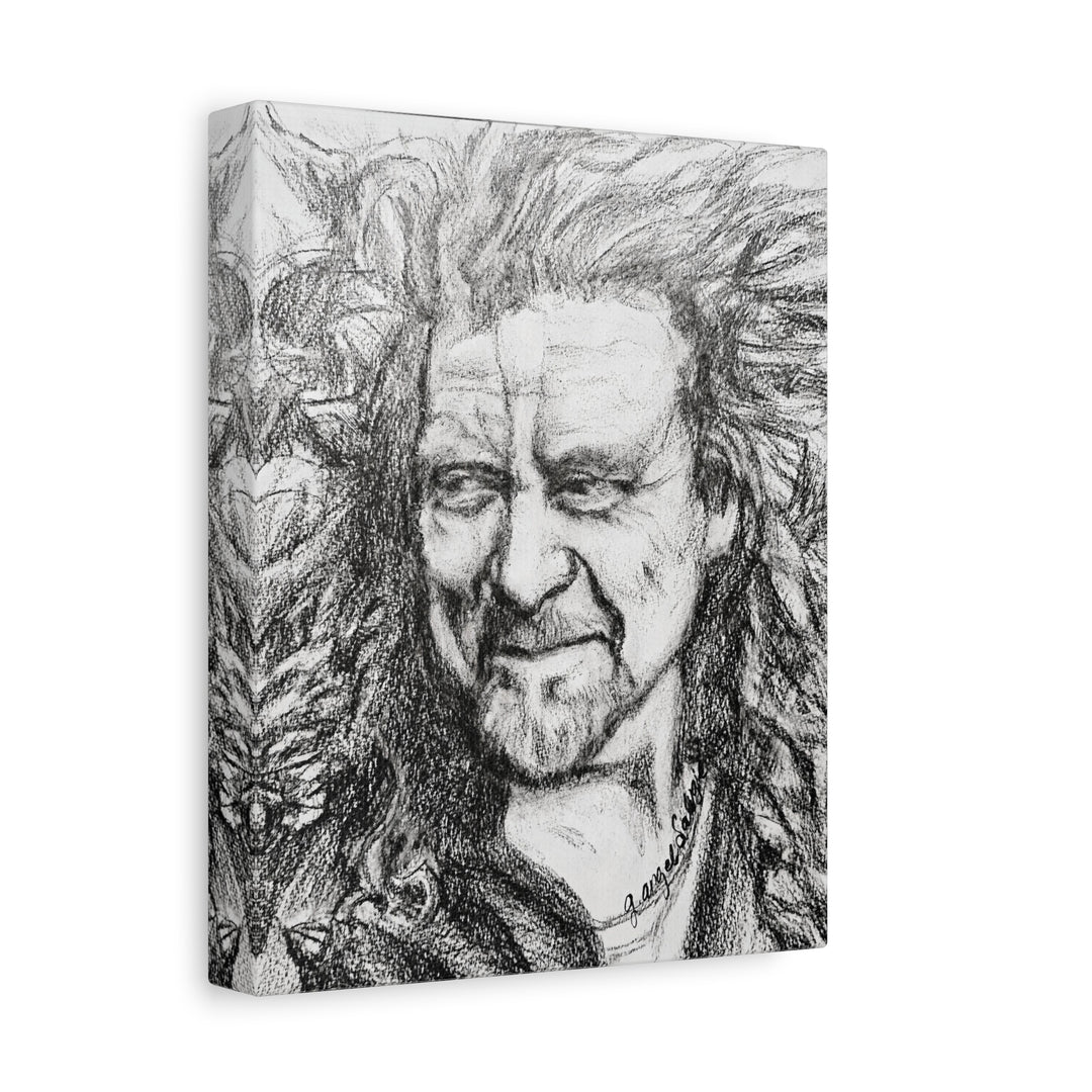 Robert Plant,B&W Rock and Roll Series Canvas Print