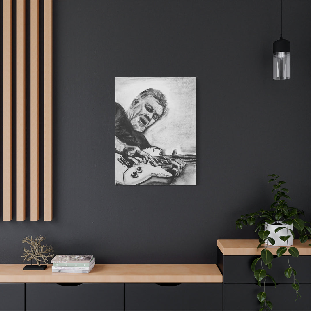 Eddie Van Halen, B&W Rock and Roll Series Matte Canvas, Stretched, 1.25"