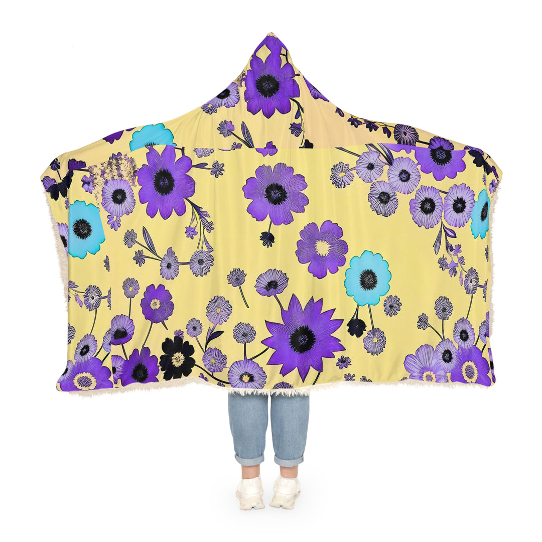 Purple Flowers Dancing on Sunshine Snuggle Blanket